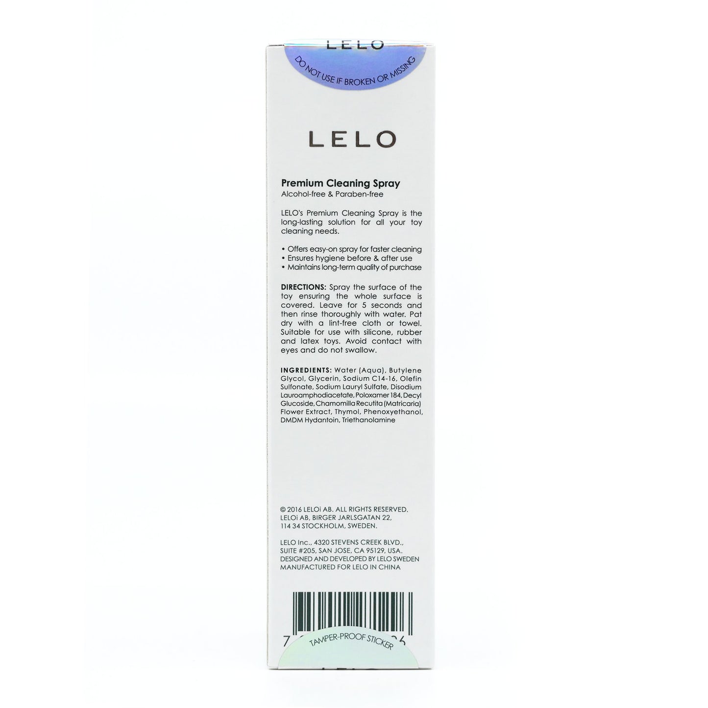LELO™ (Toy) Cleaning Spray 60 mL/ 2 oz.